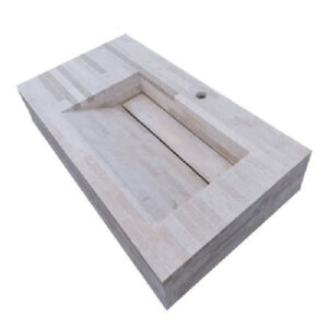 MESADA DE TRAVERTINO  COTY 60X46 CM DE 1 - 3 AGUJEROS ARTESANAL
