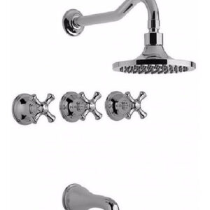 JUEGO LLUVIA LINEA ALPHA CROMO LA OVAL