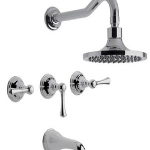 JUEGO LLUVIA LINEA ALPHA  LEVER CROMO LA OVAL