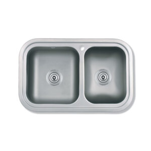 BACHA DE COCINA ENCASTRABLE DOBLE (MOD.405) S/ACCE 70X43X20 A.ALFA