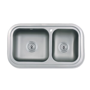 BACHA DE COCINA ENCASTRABLE DOBLE (MOD.445) S/ACCE 73X40X20 A.ALFA