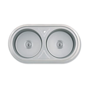 BACHA DE COCINA ENCASTRABLE DOBLE (MOD.461) S/ACCE 85X43X20 A.ALFA