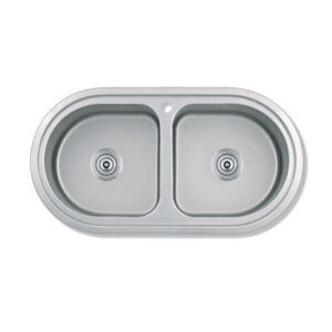 BACHA DE COCINA ENCASTRABLE DOBLE (MOD.502) S/ACCE 85X43X20 A.ALFA