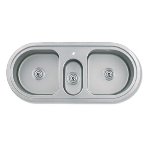 BACHA DE COCINA ENCASTRABLE TRIPLE (MOD.503) S/ACCE 104X43X20 A.ALFA