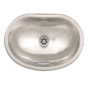 BACHA DE BAÑO RIÑON (MOD.458) ACERO/LISO 26X37 A.ALFA