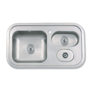 BACHA DE COCINA ENCASTRABLE DOBLE C/BASURERO (MOD700) 78X43X20 A.ALFA