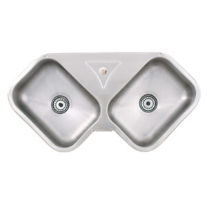 BACHA DE COCINA ESQUINERA (MOD.350) S/ACCE 62X62X18 A.ALFA