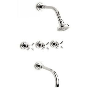 LLUVIA CIERRE CERAMICO EN CRUZ  LINEA FIORE CROMO SUDAMERICANA