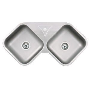 BACHA DE COCINA ESQUINERA  (MOD.650) S/ACCE 75X75X20 A.ALFA