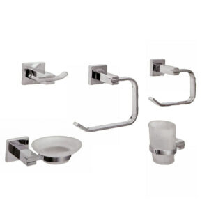 KIT DE ACCESORIOS MONDRIAN 5 PIEZAS CROMO DERPLA