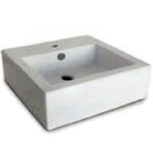 BACHA DE APOYO CUADRADA DE 1 AGUJERO BLANCA 46X46 PRINGLES