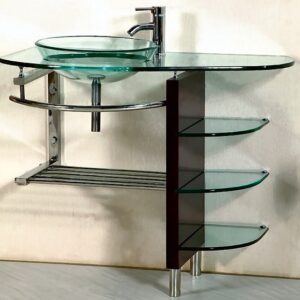 VANITORY DE VIDRIO-MADERA LINEA A8014 DE 1MT DI BAIA