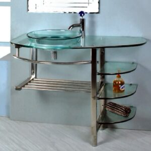 VANITORY DE VIDRIO CROMO LINEA A6054 DE 1MT DI BAIA