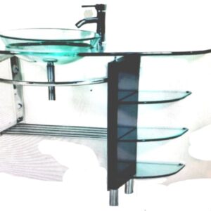 VANITORY DE VIDRIO-MADERA LINEA A8014 DE 80 CM DI BAIA