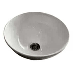 BACHA DE POYO REDONDA CHICA BLANCA DE DIAM.32CM PRINGLES