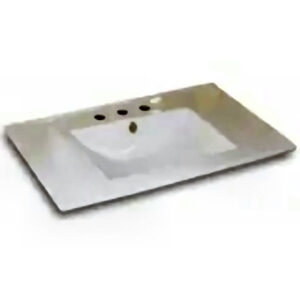 MESADA DE LOZA DE 3 AGUJEROS DE 90CM BLANCA PRINGLES