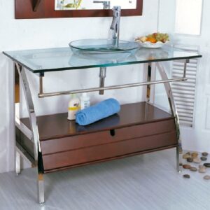 VANITORY DE VIDRIO CON CAJON LINEA A8021 DE 1MT DI BAIA