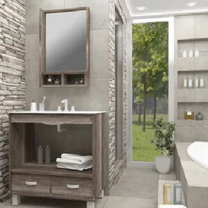 VANITORY PAMPA 1 ABIERTO CON MESADA DE LOZA  81X46 FARAVELLI