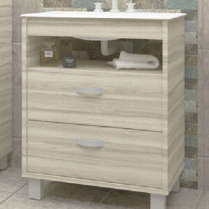 VANITORY ALCE 2 CAJONES CON MESADA DE LOZA  60X46 FARAVELLI