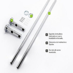 TOALLERO BARRAL DOBLE 60X11 CM CROMO TAURO