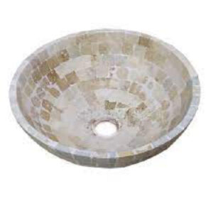 BACHA DE APOYO TRAVERTINO DIAMETRO 35CM ARTESANAL