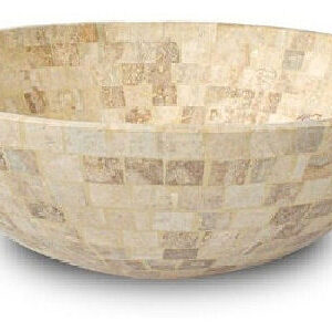 BACHA DE APOYO TRAVERTINO DIAMETRO 40CM ARTESANAL