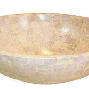 BACHA DE APOYO TRAVERTINO OVALADA 40X27 CM ARTESANAL