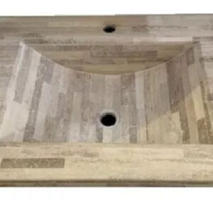 MESADA DE TRAVERTINO LUNA 50X40 CM DE 1 - 3 AGUJEROS ARTESANAL