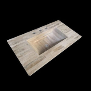 MESADA DE TRAVERTINO LUNA 100X50 CM DE 1 - 3 AGUJEROS ARTESANAL