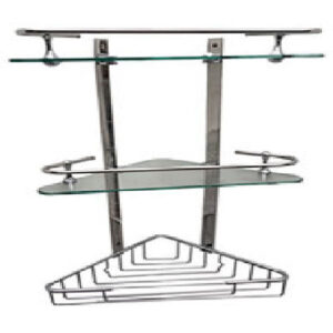 ESQUINERO TRIPLE METAL/VIDRIO /VIDRIO DE BRONCE CROMADO KURYMAR