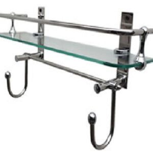 REPISA PERCHA SIMPLE VIDRIO DE BRONCE CROMADO KURYMAR