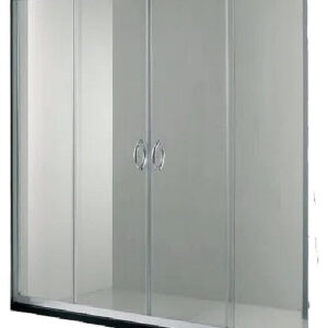 MAMPARA DE 4 HOJAS VIDRIO TEMPLADO TRASLUCIDO CROMO 130X180 GORENA