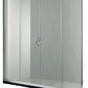 MAMPARA DE 4 HOJAS VIDRIO TEMPLADO TRASLUCIDO CROMO 150X180 GORENA