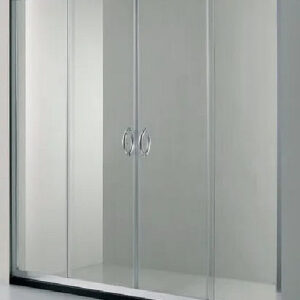 MAMPARA DE 4 HOJAS VIDRIO TEMPLADO TRASLUCIDA CROMO 190X180 GORENA