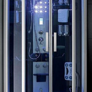 CABINA DE DUCHA VIDRIO TEMPLADO TRASLUCIDO LINEA DANUBIO CON VAPOR 90X90 GORENA