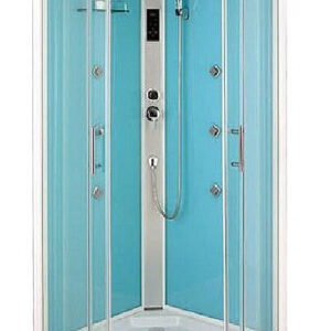 CABINA DE DUCHA VIDRIO TEMPLADO TRASLUCIDA LINEA TIBER 90X90 GORENA