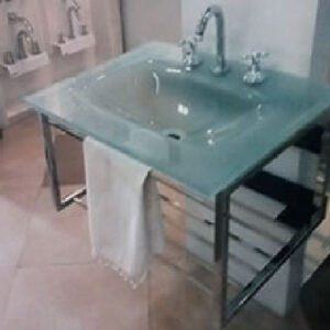 MENSULA DE SOPORTE SIN MESADA LINEA KUBO DE BRONCE CROMADO 78X44 KURYMAR