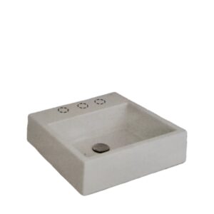 BACHA SOBRE MESADA CUADRADA DE 3 AGUJEROS (40X41) BLANCA L73